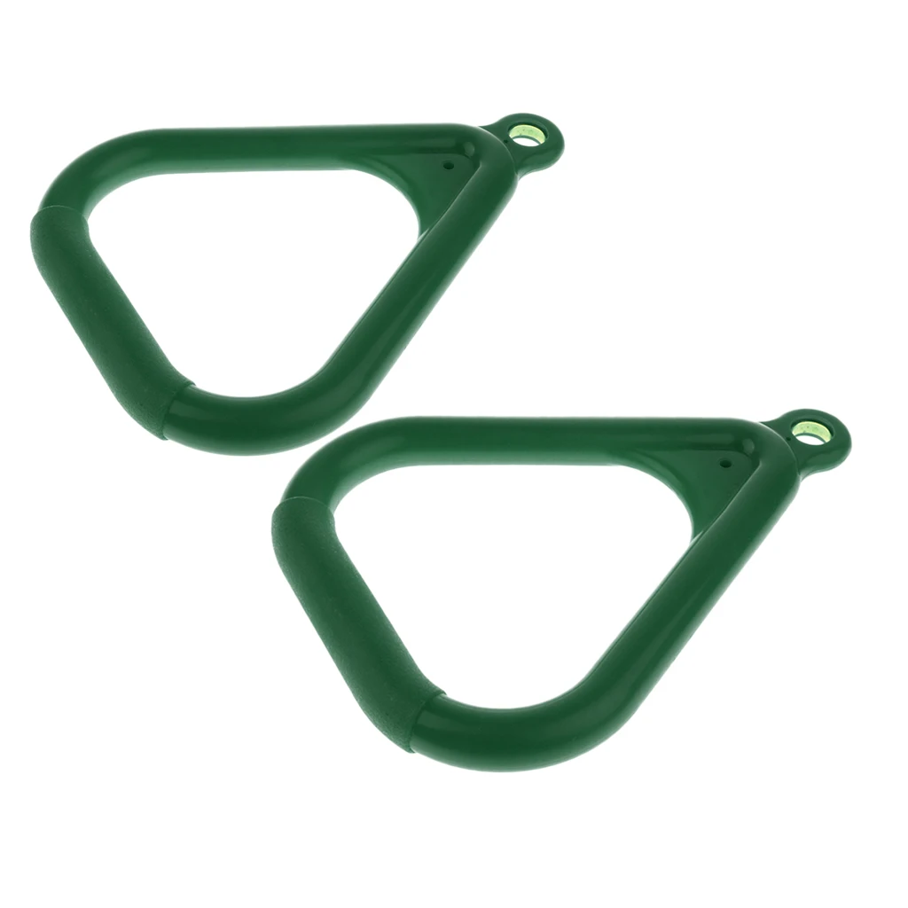 2pcs Swing Set Replacement Rings Trapeze Handles Parts, Kids Swingset Hanging Ring Jungle Gym Accessories - Dark Green