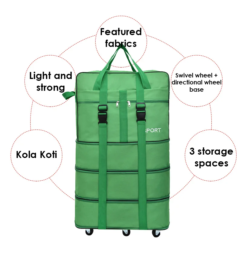 Сумка с воздушной проверкой, большая емкость для учебы за рубежом, путешествий, универсальная складная сумка для хранения багажа, сумка для хранения на колесиках