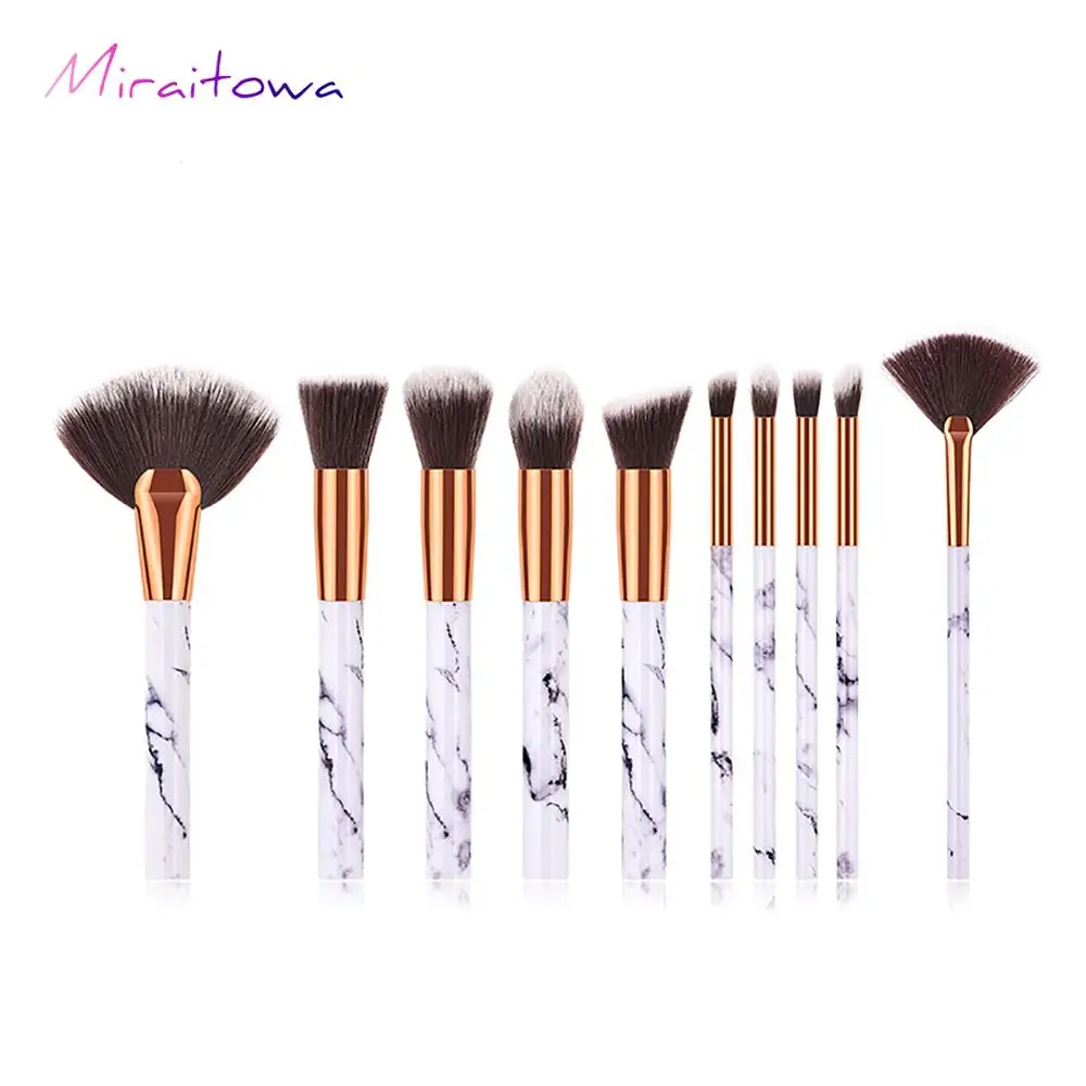 

Ten Cosmetic Brushing and Cosmetic Tools Disperse Paint Large and Small Fan Eyeshadow Brush Marble Cosmetic GUJHUI