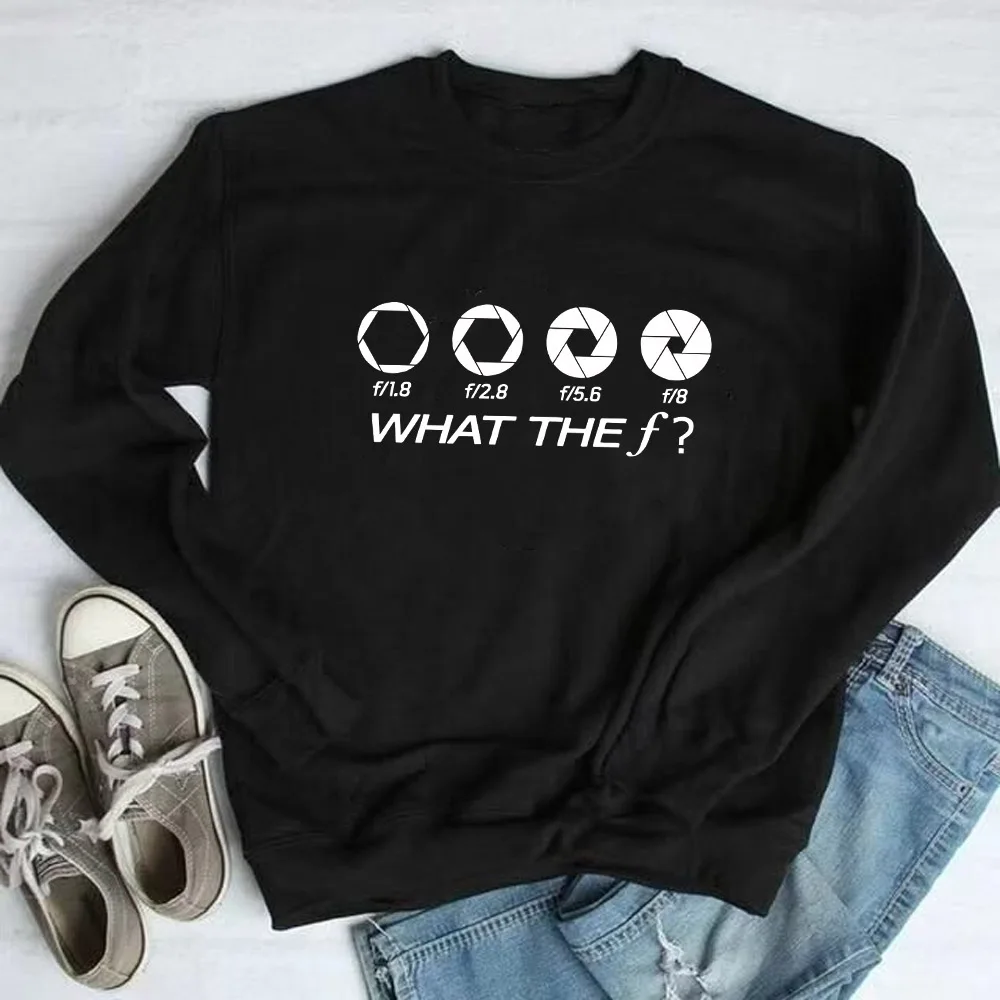 What The F DSLR camera Plus velvet Sudaderas Mujer Harajuku Sweatshirt Women Hoodie Loose Hoodies Casual Tracksuit photographer joan didion what she means