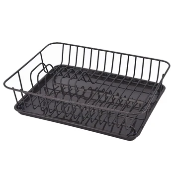 

Detachable Countertop Dish Rack Display Holder Iron Plate Drain Shelf Multifunctional Single Layer Kitchen Storage Tableware