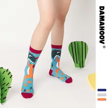 Новые оригинальные осенние и зимние толстые Мультяшные забавные трендовые Хлопковые женские носки