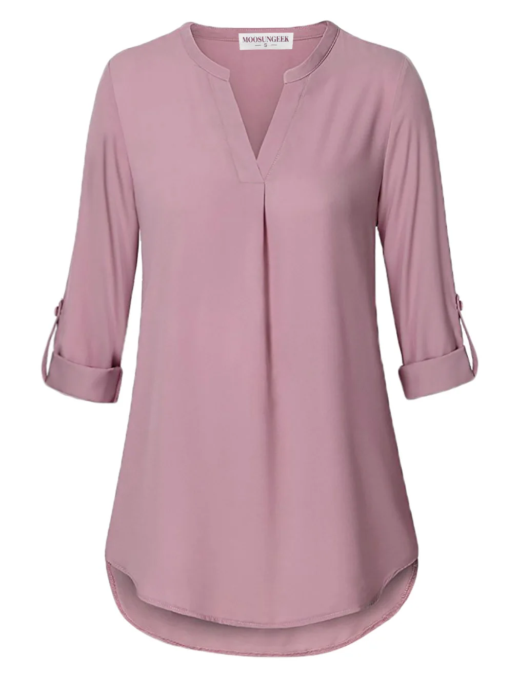 

Women summer and spring Casual Chiffon V Neck Cuffed 3/4 Sleeve Blouse Tops