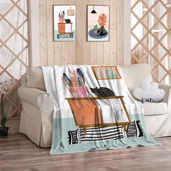 

Cartoon Cat Summer Blankets Flannel Air-conditioning Blanket Car Nap Throw Baby Children Sleeping Throws Adults Bedspread Sheet