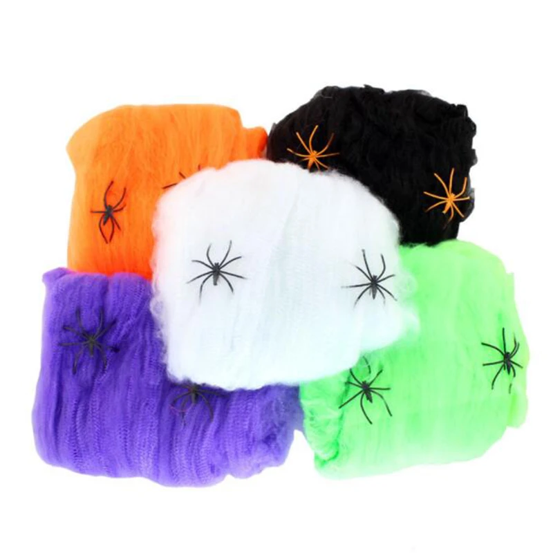 Haunted House Cobweb 5 Color Party Supplies Garden Prop Halloween Spider Web Horror Chemical Fiber Festival DIY New Simulation