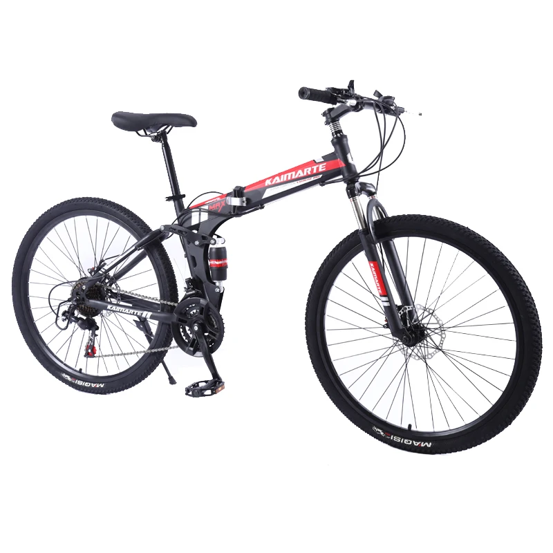 Perfect New 26inch bike 21 speed folding mountain bicycle Two-disc brake bicycle Spoke wheel/knife wheel mountain bicycle Adult bike 4