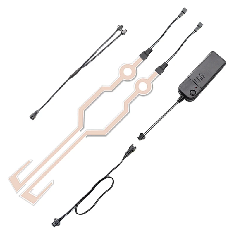 2 Pcs Motorcycle Helmet Night Riding Cold Lights Kit  Signal Flashing Stripe LED Luminous Sticker Universal Waterproof Durable