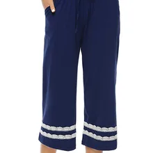 Повседневная Женская пижама, пижамные штаны, укороченные штаны для сна, Регулируемая Талия, штаны для сна, осень