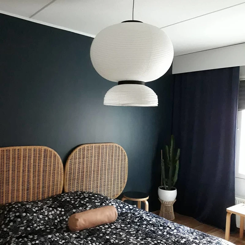 Mooielight E27 скандинавский формаками подвесной светильник постсовременная рисовая бумага дубовая белая линия спальня столовая Подвесная лампа