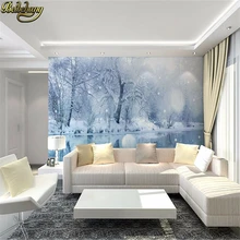 Best Price nature scenery landscape forest snow view papel de parede 3d large photo wall paper murals mural wallpaper for walls 3 d tapety
