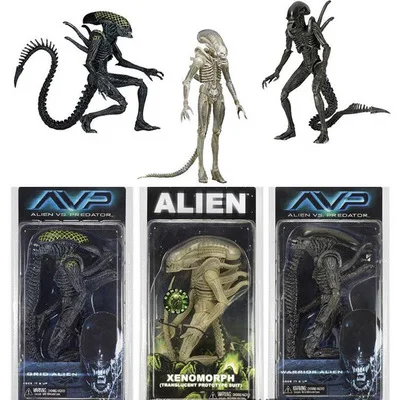 Инопланетянин NECA VS Predator AVP серия Grid Alien Xenomorph полупрозрачный прототип костюма Warrior
