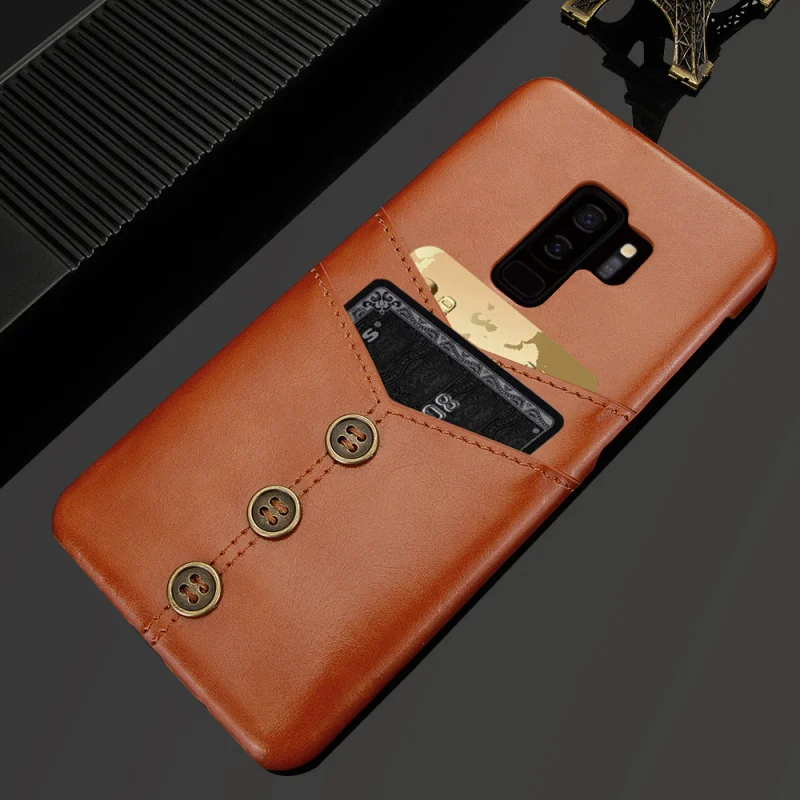 Винтажный чехол из искусственной кожи Waxy для samsung Galaxy S9 Plus, Чехол-держатель для задней карты для samsung S9, чехол для телефона samsung S9/S9 Plus