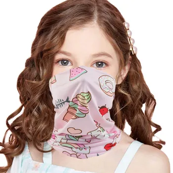 

Child Girls Face Mask Uv Cute Patterned Mask For Kids Sunproof Face Scarf Neck Gaiter Fishing Cycling Mask