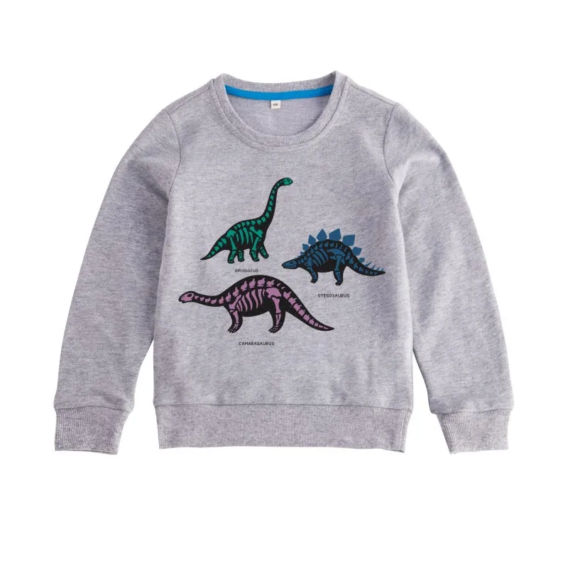 new children's clothing birthday gifts boys and girls T-shirt spring and autumn children's cotton long-sleeved T - Цвет: Серый