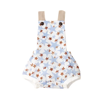 

2020 Newest Hot Baby Summer Clothing Infants Girl Romper Baby Top Shorts No-Sleeve Star Printed Crotch Buttons Summer Clothes