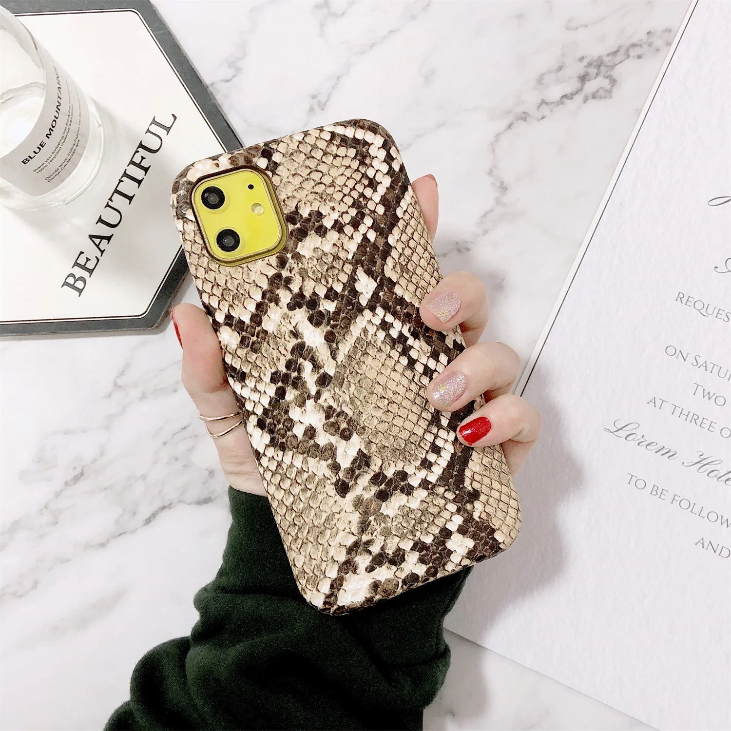 LISCN кожаный чехол для телефона для iPhone 8plus Xs Max 6 6splus 7 X XS XR 11 Pro Max Змеиная Кожа PU чехол Леди мобильный чехол для телефона