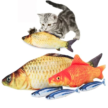 

Fish Pet Toy 3D Fish Shape Cat Toy Interactive Pillow Plush Catnip Cats Toys Kitten Simulation Fish Playing Toy Pet Supplies