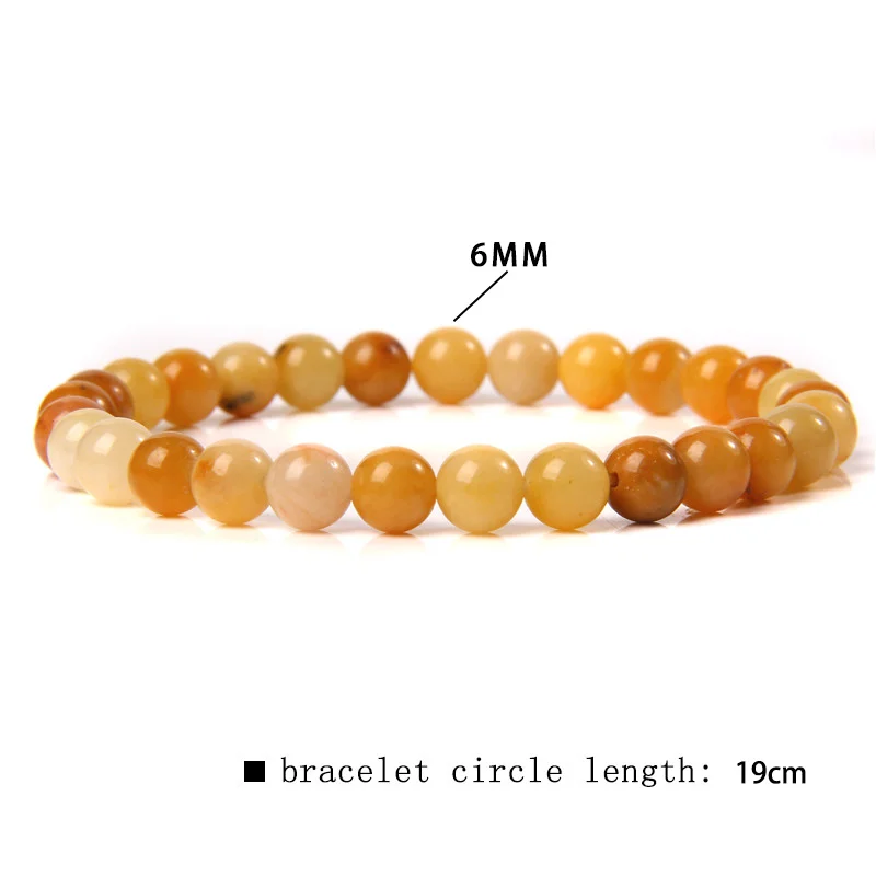 Yellow Citrines Bracelet Natural Stone 6mm Beaded Bracelets For Women Men Tiger Eye Agates Stretch Bangle Healing Reiki Jewelry images - 6