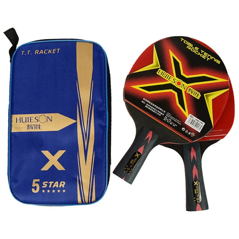 

2Pcs Upgraded 5 Star Carbon Table Tennis Racket Set Lightweight Powerful Ping Pong Paddle Bat With Good Control