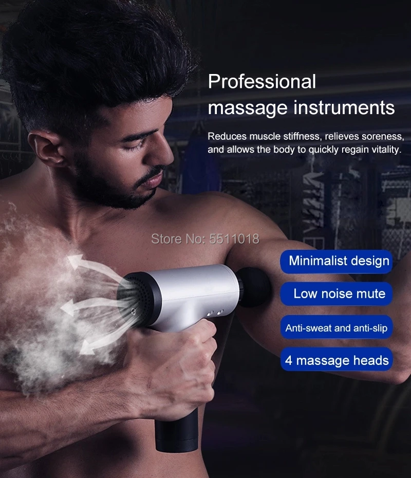 

Phoenix free shipping Muscle Massage Gun Cordless Handheld Body Muscle massage gun mini muscle deep electric massage gun