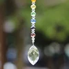 1PCS Chakra Crystal Suncatcher Pendant Rear View Mirror Car Charm Ornament Hanging Rainbow Crystal Decoration 1