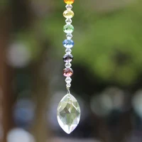 1PCS Chakra Crystal Suncatcher Pendant Rear View Mirror Car Charm Ornament Hanging Rainbow Crystal Decoration 1