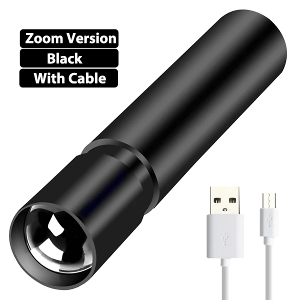 Светодиодный фонарик высокого качества Мощный мини светодиодный фонарь IP4 водонепроницаемый дизайн Penlight 600 мАч USB Перезаряжаемый для ночного освещения - Испускаемый цвет: Zoom Torch