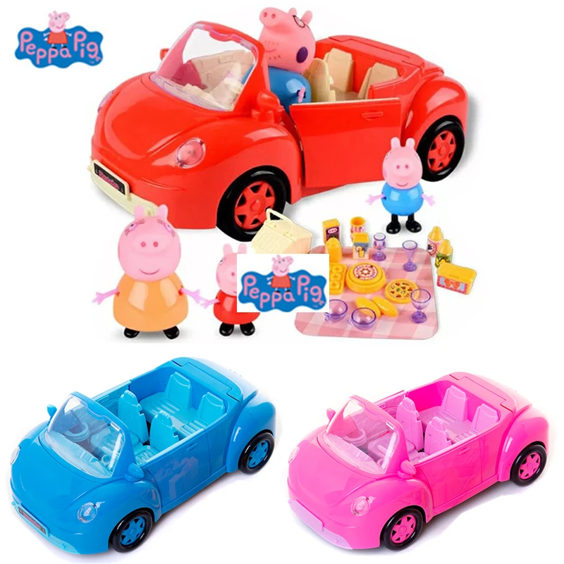 

Peppa Pig toys PVC Action Figures Family friends car Toys Doll Model new year pig toy
