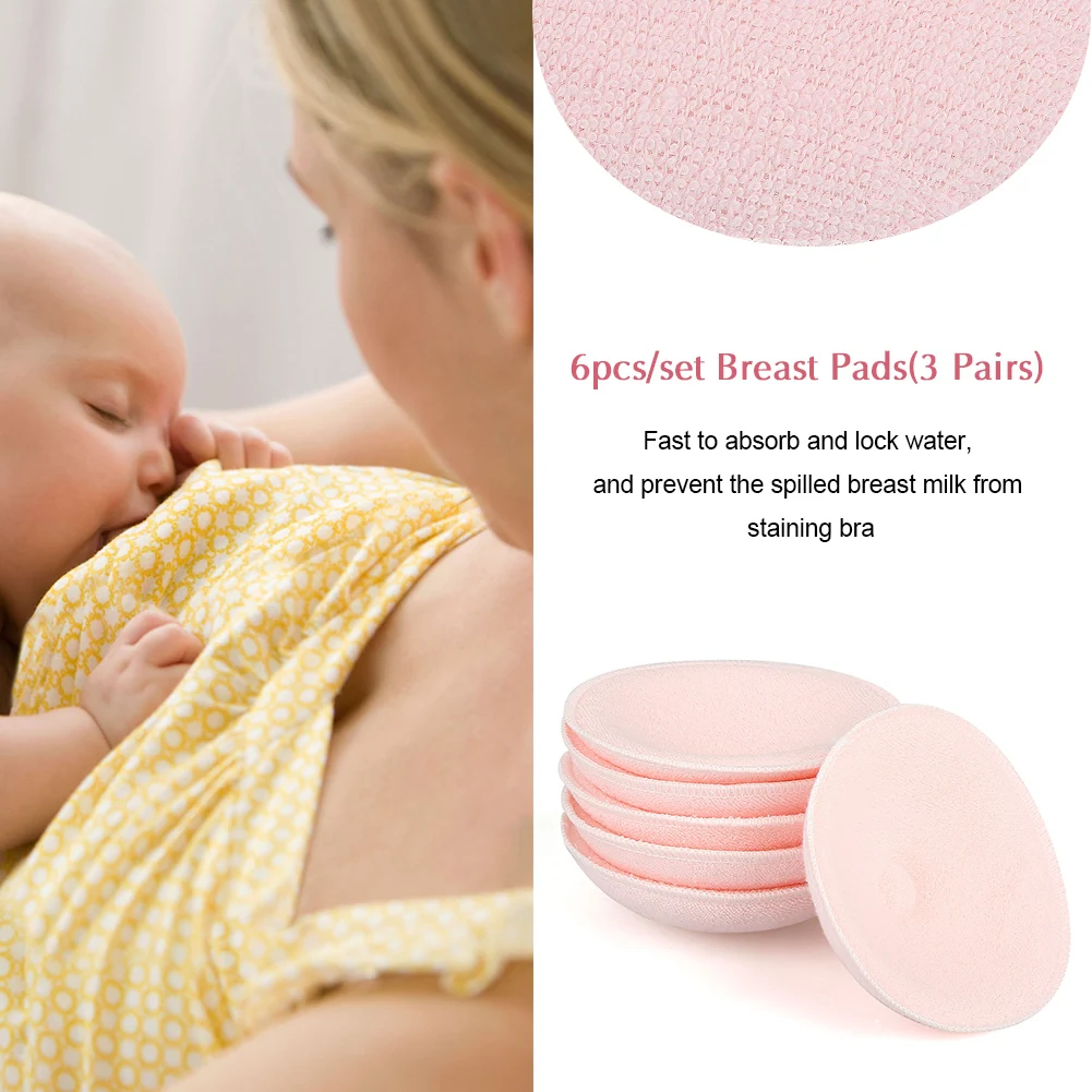 

6PCS Soft Cotton Baby Nursing Pad Washable Feeding Breast Pad Absorbent Reusable Nursing Anti-overflow Postpartum Nursing Pads