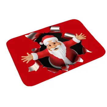 

Christmas Bathroom Home Absorbent Non-Slip Foot Mats Santa Claus Elk Floor Mats Christmas Tapa Inodoro Decoration