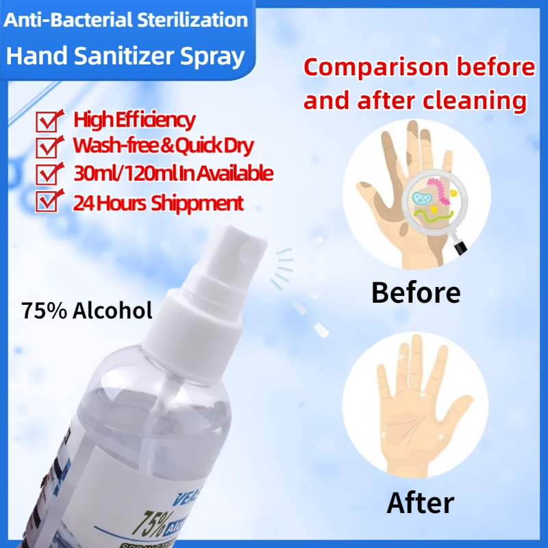 

Disinfection Hand Sanitizer 75% Alcohol Spray Portable Disposable Prevention Hand Sanitizer Wash Free Quick Dry Fast Shippment