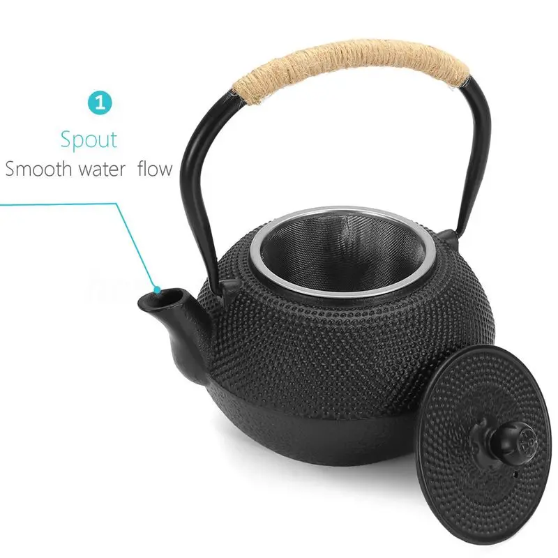 

Hot Sale 1.2L Japanese Tetsubin Style Iron Tea Pot Kettle Tetsubin Teapot + Strainer