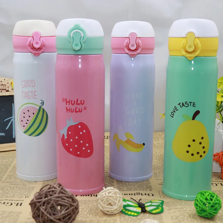

Cheap Fruit Bounce Cover Insulated Stainless Steel Bottle Creative Strawberry Glass Spacious Lock Insulated Mug