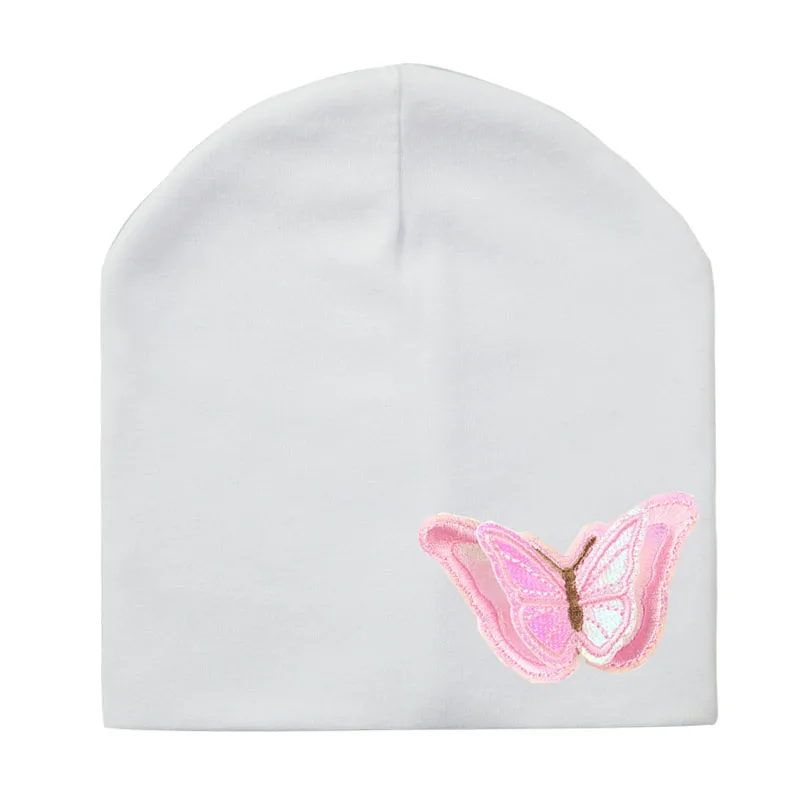 New Baby boy girl hat color butterfly cloth sticker Toddler Infant Beanie Hat Spring Autumn Winter Children's Hats kids beanies - Цвет: 16