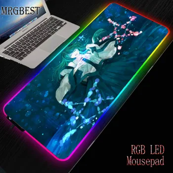 

MRGBEST RGB Mat Sexy Anime Girl Hatsune Miku LED Large Gaming Mouse Pad Led Extended Mouse-pad Rubber Base Computer Keyboard