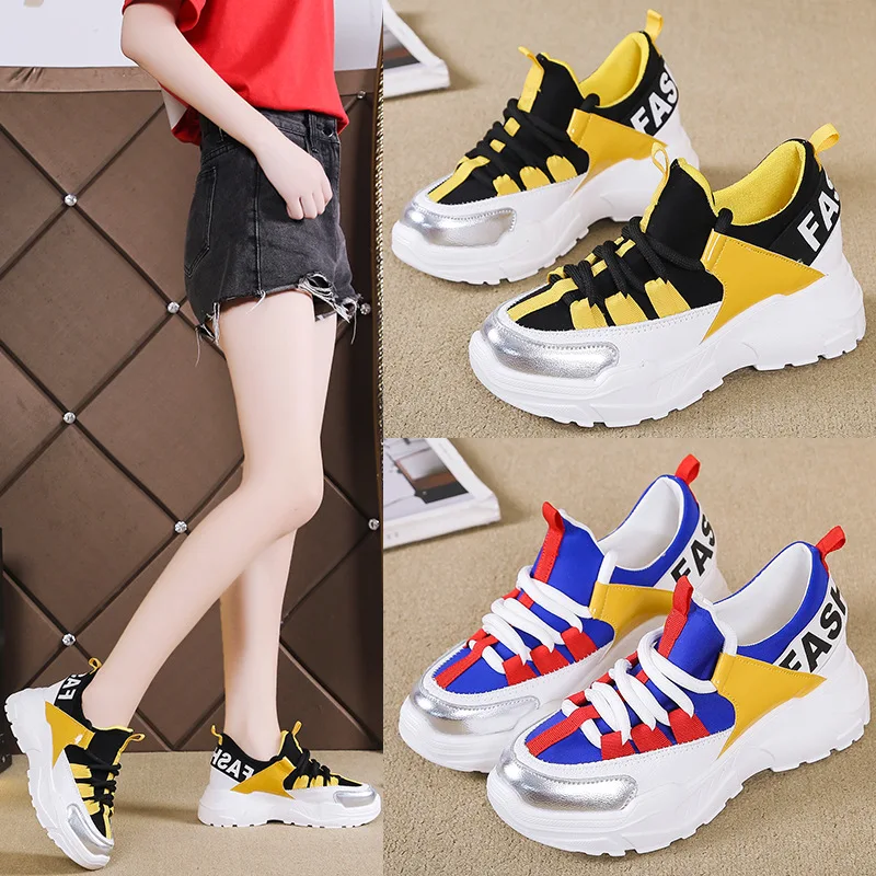 

2019 spring and autumn new net red thick casual shoes fashion wild lace single shoes comfortable non-slip flat shoes women's sho