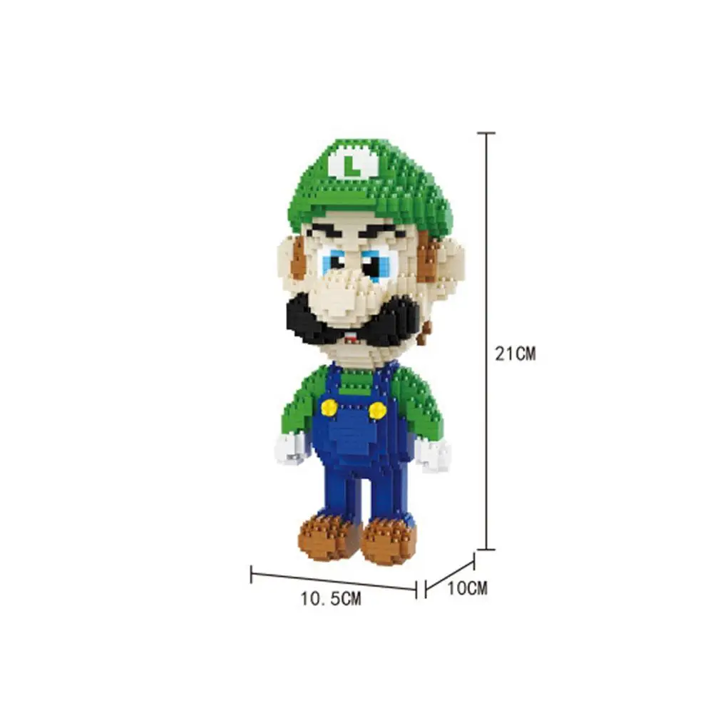 

hot LegoINGlys creators Japan Nintendo game Super Mario Bros Luigi nano Micro Diamond Building Blocks model bricks toys for gift