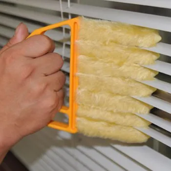 

Useful Microfiber Window Cleaning Brush Air Conditioner Duster Cleaner with Washable Venetian Blind Blade Cleaning Cloth