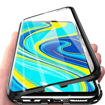 

Redmi Note 9s Case Magnetic Adsorption Flip case For xiaomi Redmi Note 9 s pro max note9s Double Side Tempered Glass phone cover