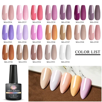 

MEET ACROSS 8ml Spring Summer Series Color Gel Nail Polish Pink Green Nail Color Soak Off UV Nail Gel Art Polish For DIY Manicur