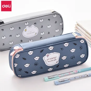 

Deli Cute Pencil Pouch Kawaii Cartoon Korean Bag Kpop Stationery Pencil Bag Large Capacity Marker Organizer Irredescent Gifts