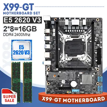

X99 GT motherboard set Combo Xeon E5 2620 V3 LGA2011-3 CPU 2pcs * 8GB 2400MHz DDR4 Desktop Memory