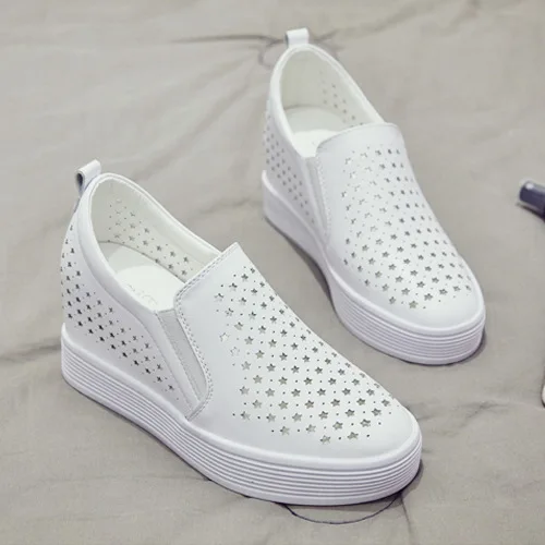 

Elevator WOMEN'S Shoes Spring And Summer White Shoes Women's Loafers Korean-style Versatile Thick Bottomed Slanted Heel Casual S