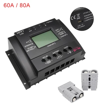 

Sun YOBA LCD 60/80A MPPT Solar Panel Controller Regulator +Plug Power Connect