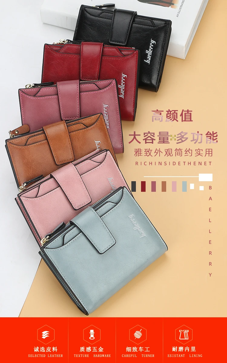 Wallet Women Zipper Leather Hasp Small and Slim Coin Pocket Purse Women Wallets Cards Holders Luxury Brand Wallets men Purse