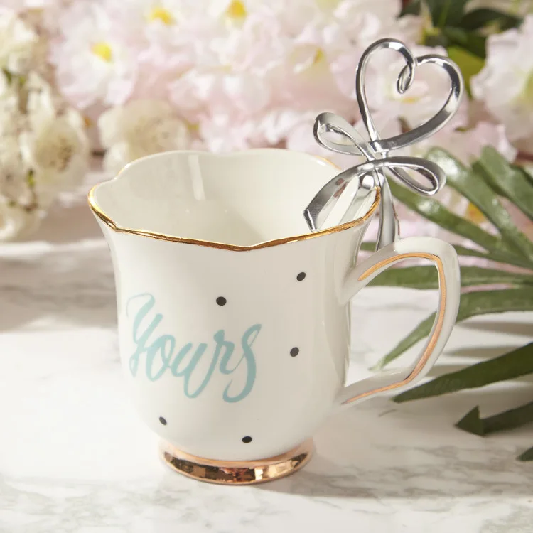 Pink with spoon Европейская цветочная керамическая кружка английский послеобеденный чай чашка золотой край молочная кофейная кружка, посуда набор кофейных чашек друг подарок Прямая поставка - Цвет: Pink with spoon