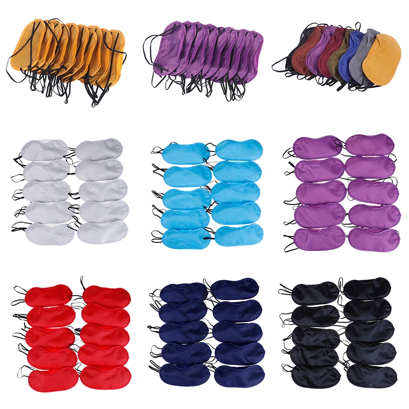 Eye Mask 10Pcs Comfortable Sleep Eye Mask Shade Cover Blindfold Night Sleeping Travel Aid Sleeping Mask Blindfold Eyepatch Sleepmasker