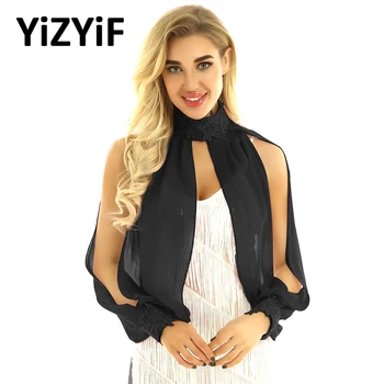 

Womens beach cloak beach tunic beach cover up Chiffon Shrug Wraps High Neck Longs Sleeves Split Bridal Cape Wedding Party Cape