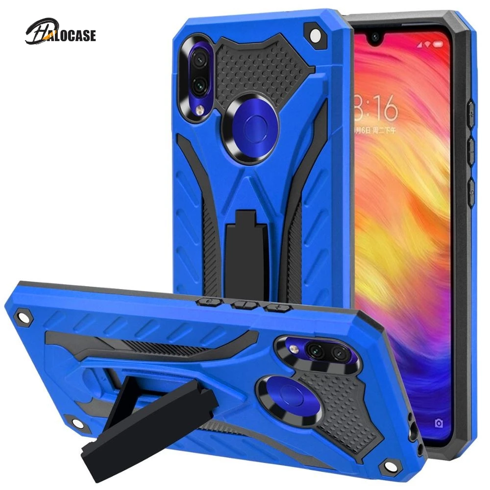 Чехол для Xiaomi Redmi Note 7 противоударный жесткий силиконовый с подставкой | Мобильные