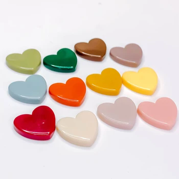 

Resin Plastic Flat Back Heart Shape Pendant Earring Accessories Jewelry Component Diy Handmade Material 10pcs